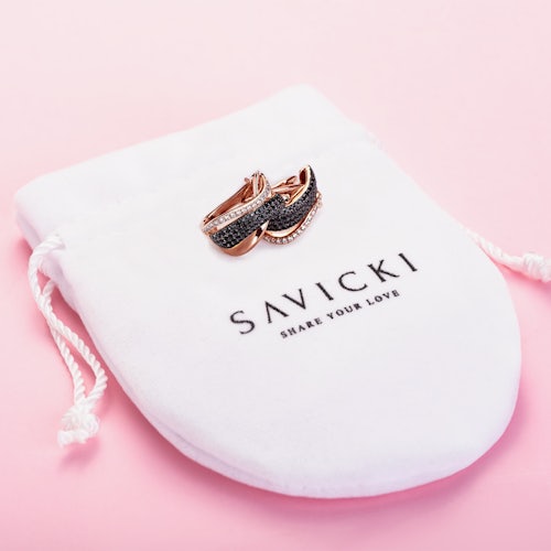 Kolczyki Savicki: różowe złoto, diamenty